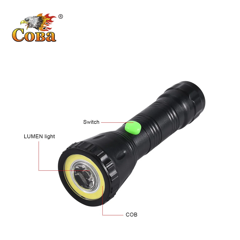 Coba 2 режима светодиодный фонарик cob пластиковый фонарь с 3* AAA батареей 1500lm мини-фонарик водонепроницаемый портативный прожектор