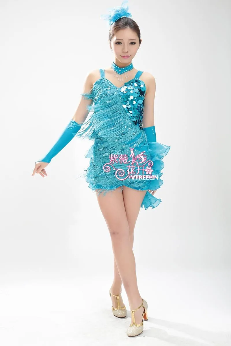 Многоцветное платье-смокинг для девочек платье латинских танцев на заказ