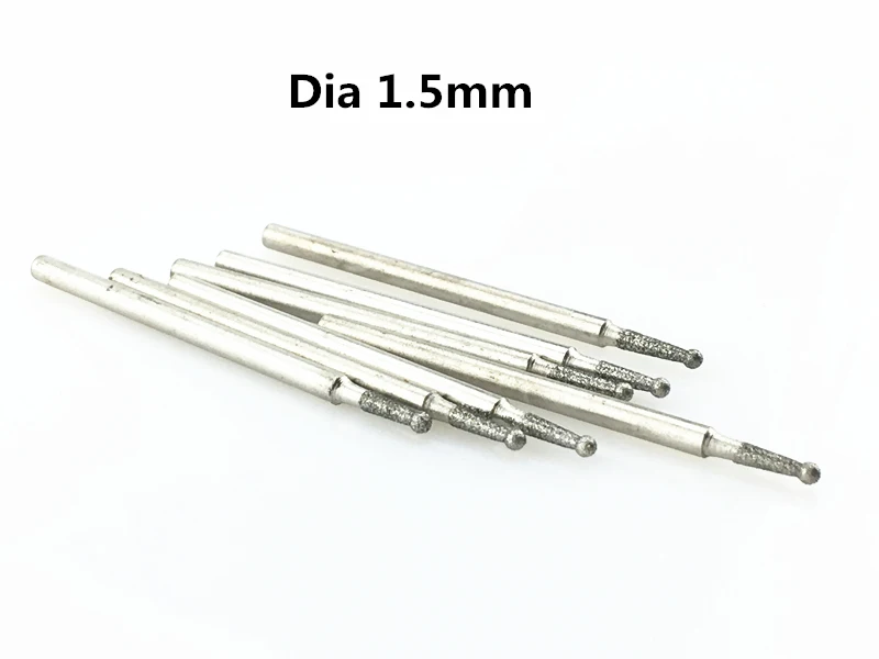 Jrealmer 10 шт. 2,35 мм хвостовик Круглый Шар Алмазные Заусенцы биты Dremel Заусенцы Роторный инструмент Стоматологическая гравировка травление абразивный инструмент