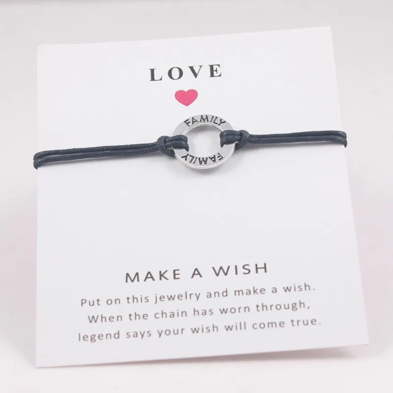 Браслет карта Wish семейный браслет с подвеской из сплава Love Lucky для мамы сына