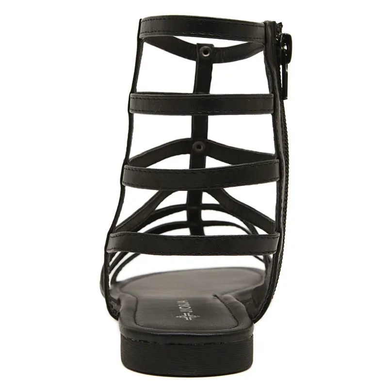 2015 Лето Плоским Гладиатор Сандалии Женщины Колено Высокие Гладиаторов Рим