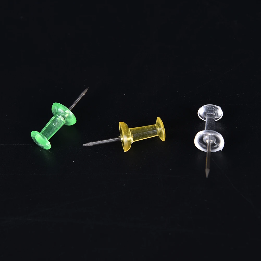 100 шт. Ассорти прозрачный Push Pin красочные решений чертежная кнопка пробковая доска офис школьные канцелярские