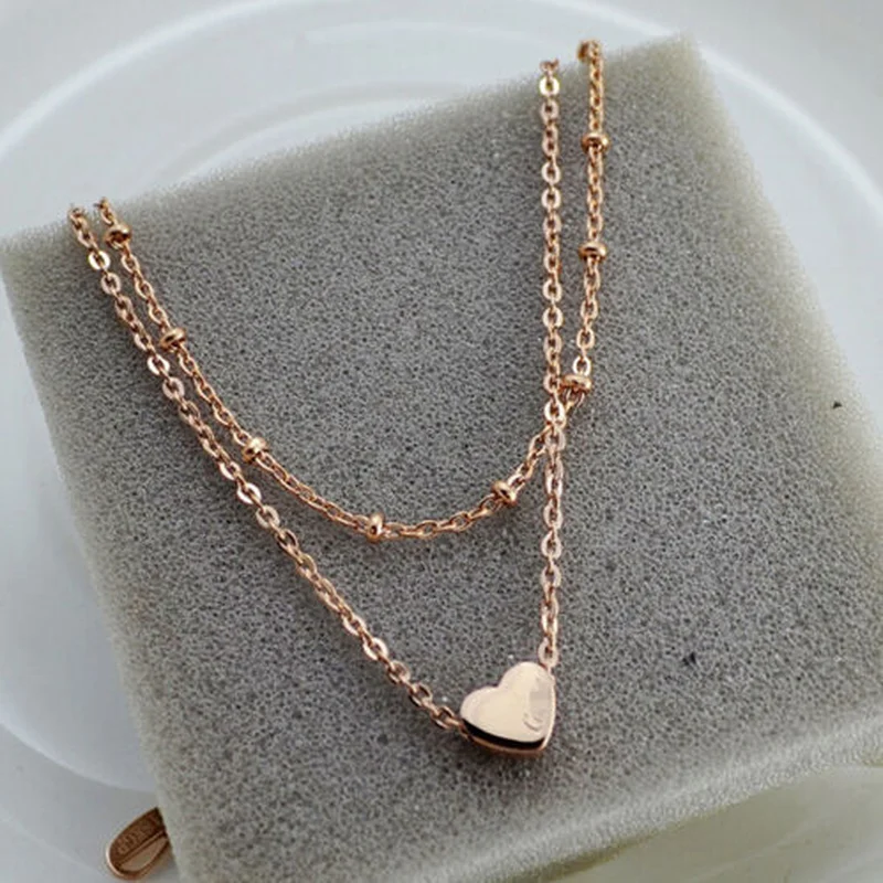 Beach Sexy Gold Tone Love Heart Ankle Bracelet Double Layer Chain Foot Anklets For Women Beautiful Jewelry | Украшения и