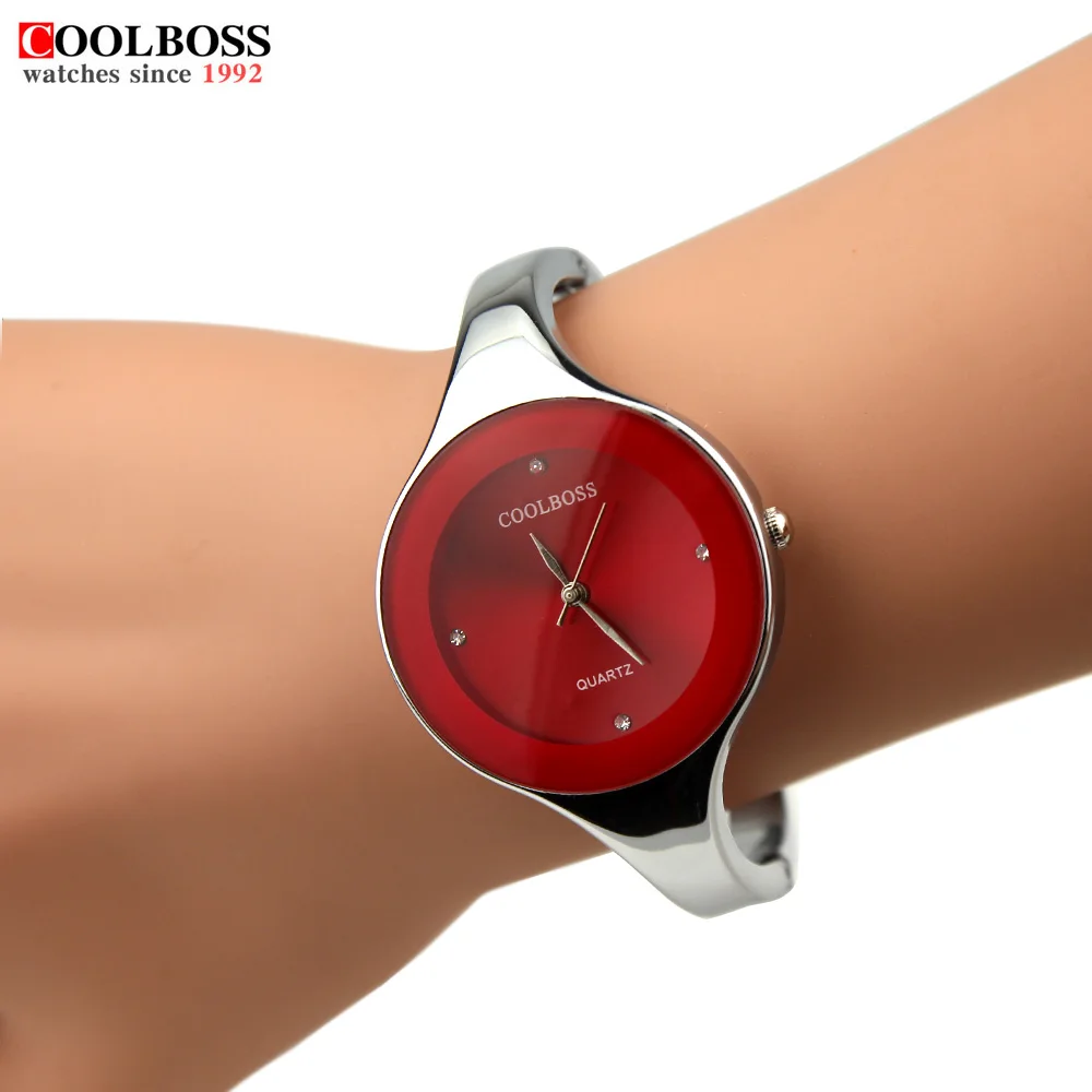 Часы для женщин Coolboss Элитный бренд Модные повседневное кварцевые уникальный стильный браслет часы Спорт женские наручные часы Relogio