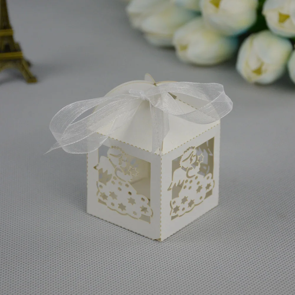 100 шт./лот декоративная белая бумажная коробка для детской вечеринки дня рождения