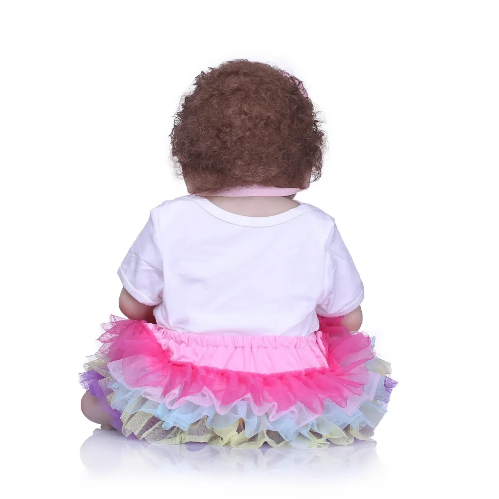 NPK 55 см куклы Reborn Bebe силиконовая кукла Baby Girl новые игрушки для волос Bonecas подарок