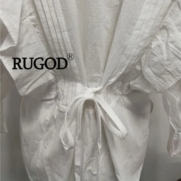 RUGOD Новое поступление женская блузка с рюшами на лямках сзади летняя
