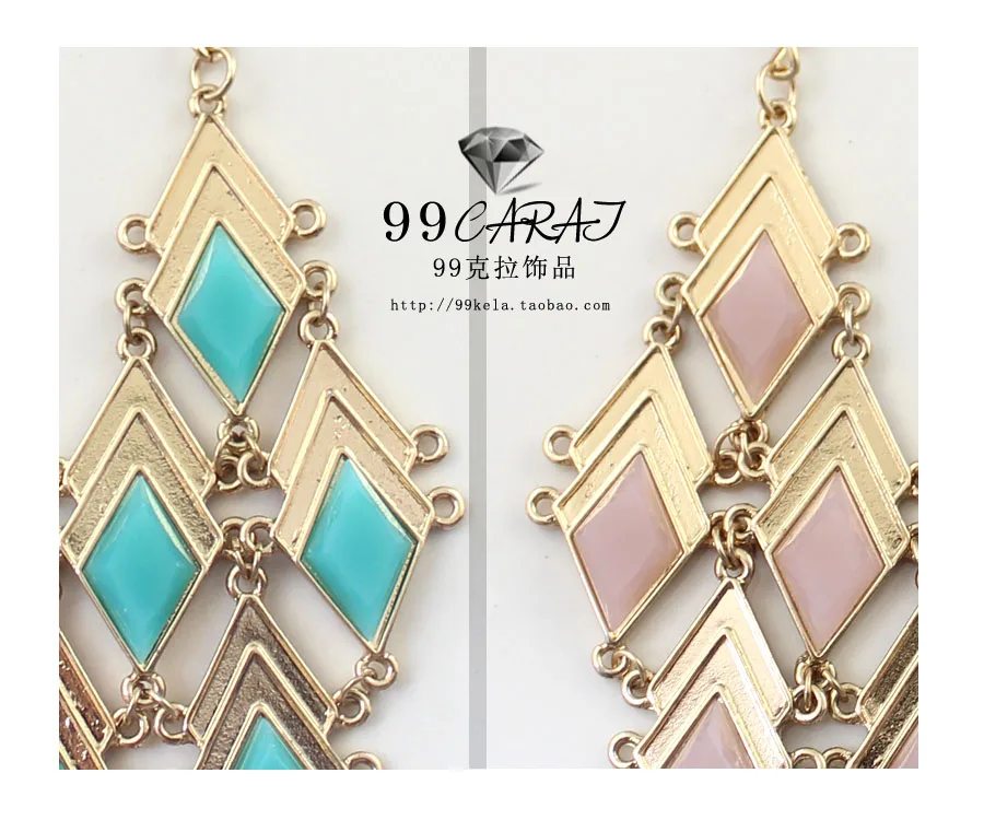 Модное ювелирное изделие Брендовое качественное ромбовидное ожерелье из сплава