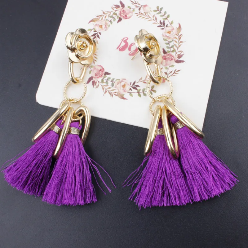 Женские серьги-подвески в этническом стиле 6 цветов | Украшения и аксессуары