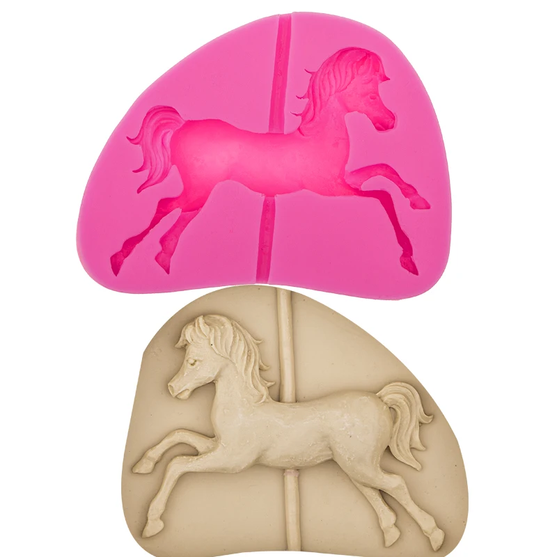 Карусель лошадь 3D силиконовая форма для мыла конфет шоколада льда украшения