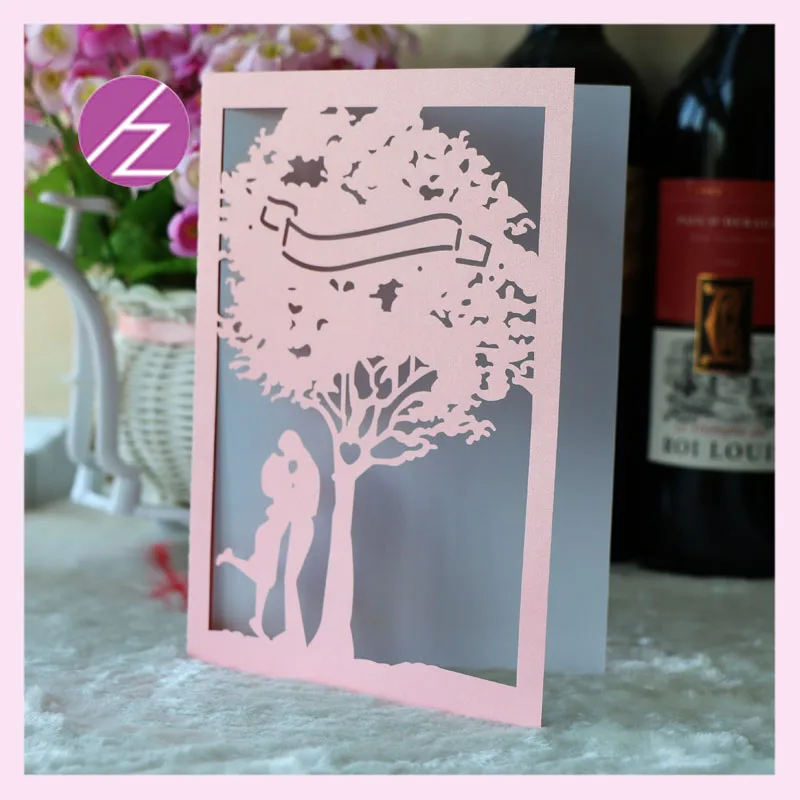 

25pcs Laser Cut Bride and Groom Marriage Wedding Invitations Cards Greeting Card Best Wishing Postcard
