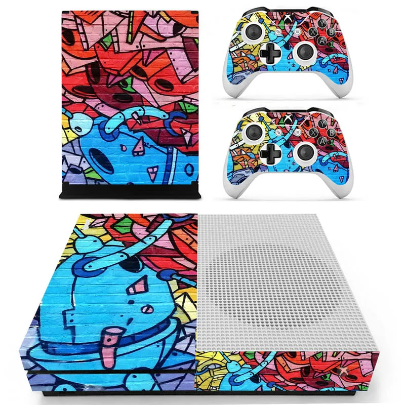 Граффити виниловая кожа наклеивающиеся Переводные картинки для детей xbox One S консоль с двумя беспроводными контроллерами кожи