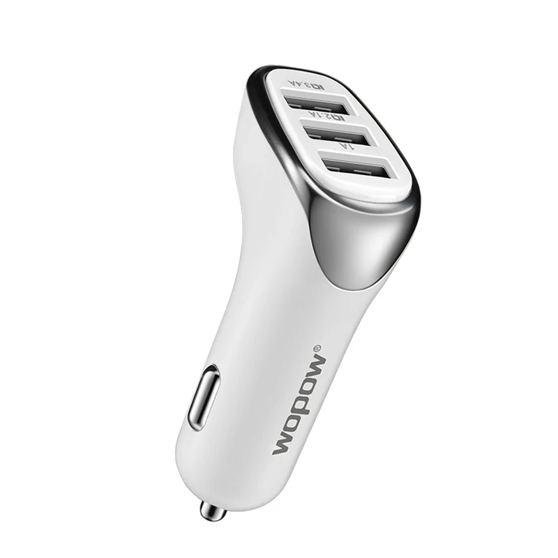 Wopow 3.4A быстро Зарядное устройство 3 Порты и разъёмы USB Автомобильное для iPhone X 8 Smart