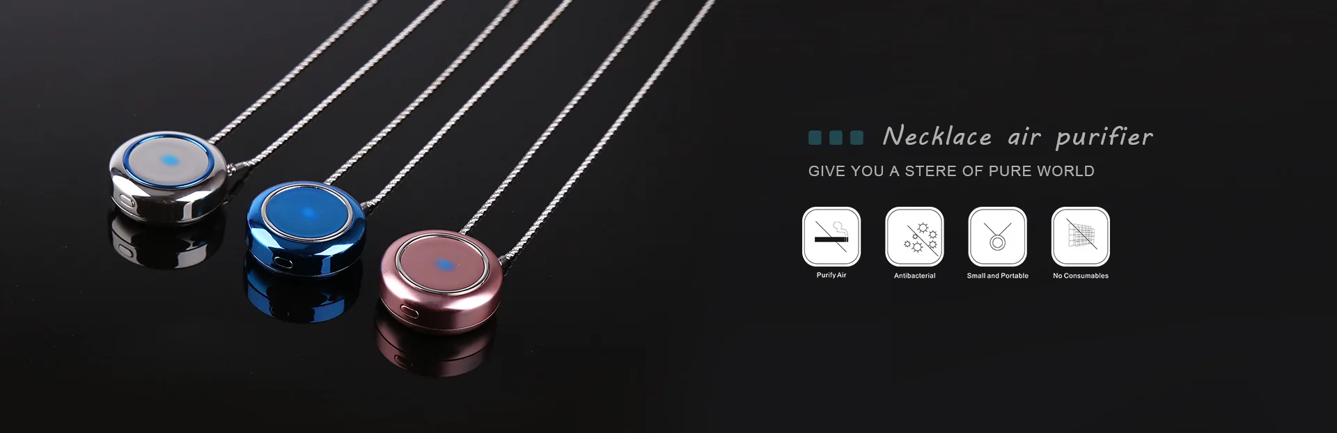 Ожерелье Очиститель воздуха мини USB Портативное персональное носимое ожерелье негативный ионизатор Анион очиститель воздуха освежитель воздуха