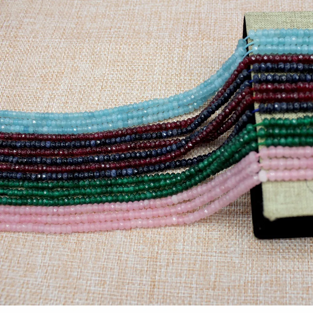 Free Shipping 2*4mm Pretty Faceted Rondelle Shape 10 Color Jades Loose Beads Strand 15&quot DIY Creative Jewellery Making | Украшения и