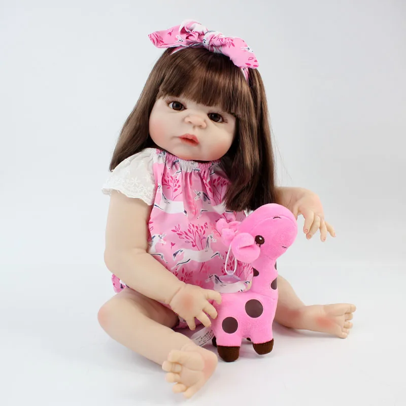 BZDOLL Lifelike 22&quot Full Body Silicone Reborn Baby Girl Doll Realistic Vinyl Newborn Babies Waterproof Bathe Toy Gifts | Игрушки и