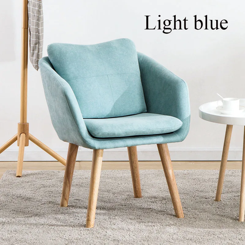 Light blue Креативное Скандинавское офисное кресло для спальни, одноместный диван, ресторан со спинкой, обеденный стул, современный минималистичный домашний ленивый стул - Цвет: Light blue