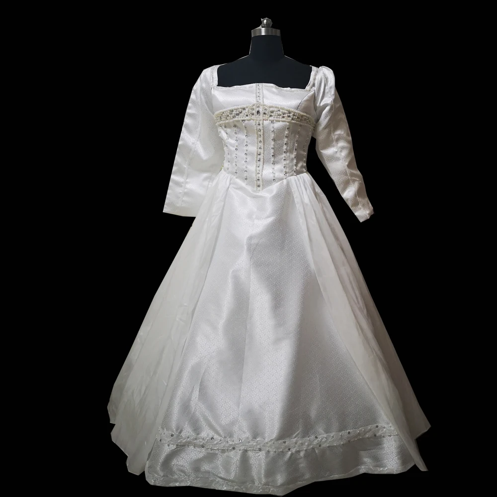 

New white Vintage costumes 18th Duchess Retro medieval Renaissance Reenactment Theatre Civil war Victorian dress D-305