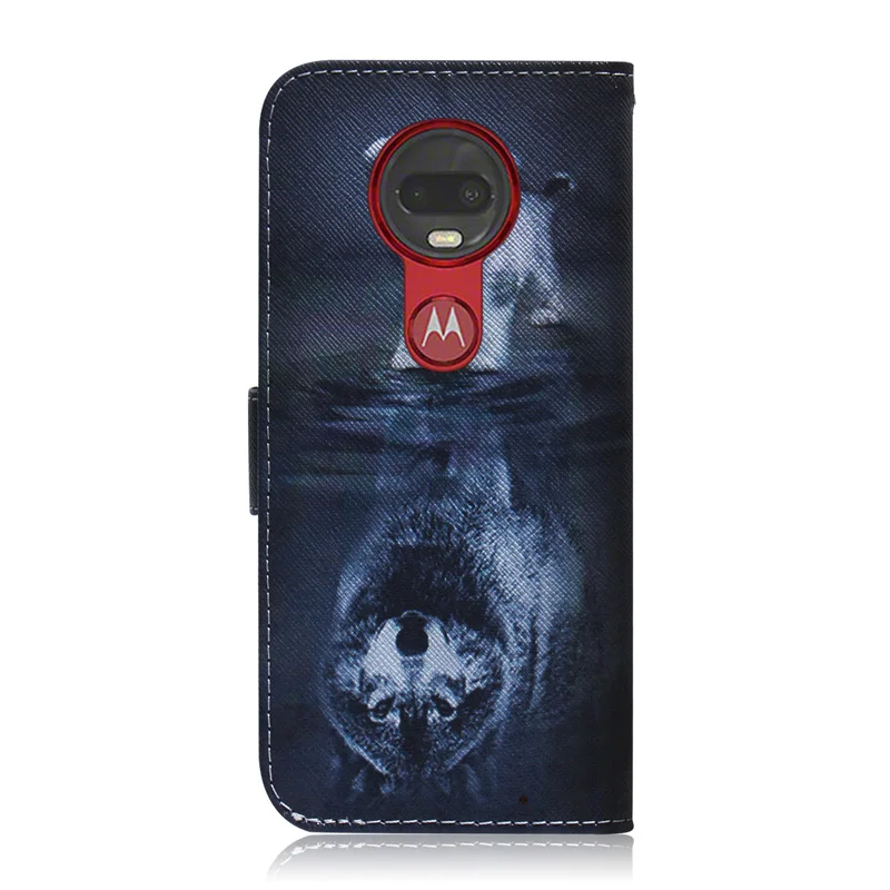 2019 Flip Wallet Case For Moto G7 Power Play Painted PU Leather Cover Motorola Plus TPU Mobile Phone Bag | Мобильные телефоны и