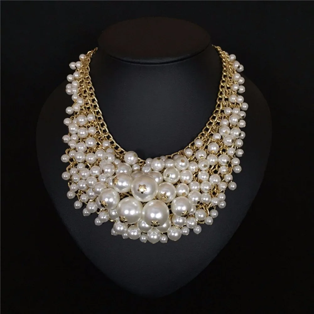 Новинка 2018 Европейская и американская мода цепочка до ключицы с крупным жемчугом