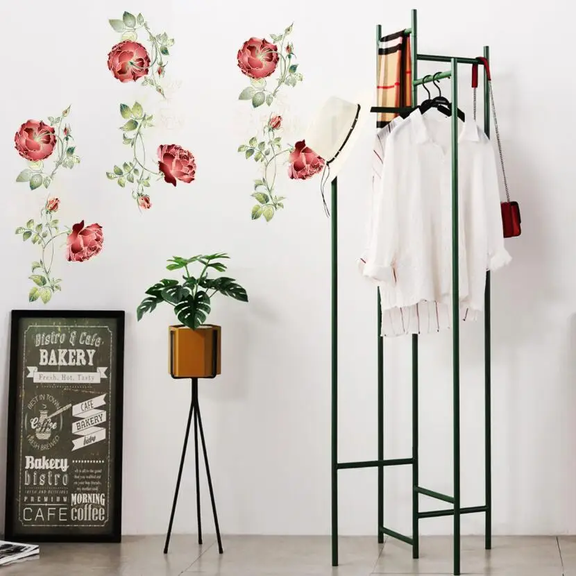 Красивые 3d наклейки на мебель с розами шкаф декор для спальни сделай сам