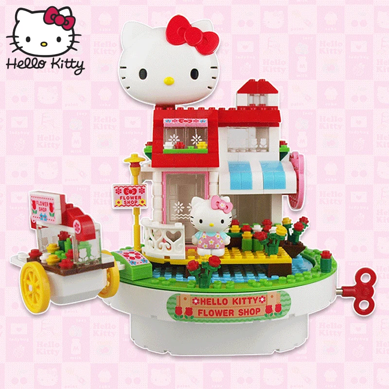 Hello kitty Мини блок парк развлечений строительные блоки игрушки составное здание