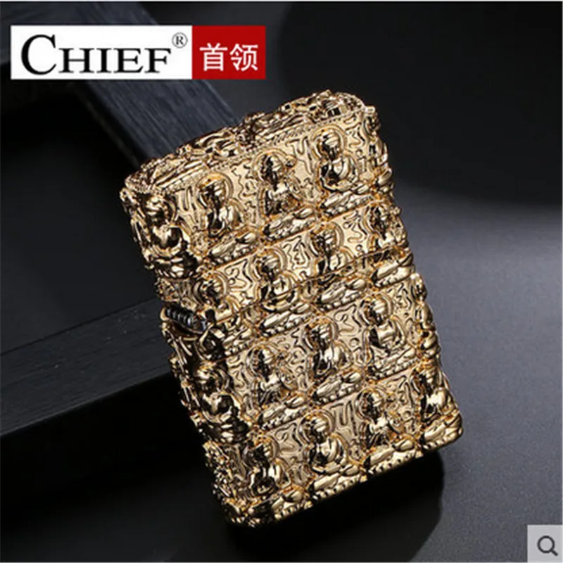 

Luxury Thousand Buddhas Lighter Men Gadgets Kerosene Oil 3D Petrol Lighter Gasoline Cigarette Accessories Retro Relief Lighter