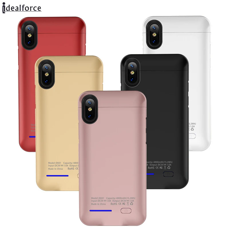 4000 мАч Батарея Зарядное устройство чехол для iPhone X резервного копирования