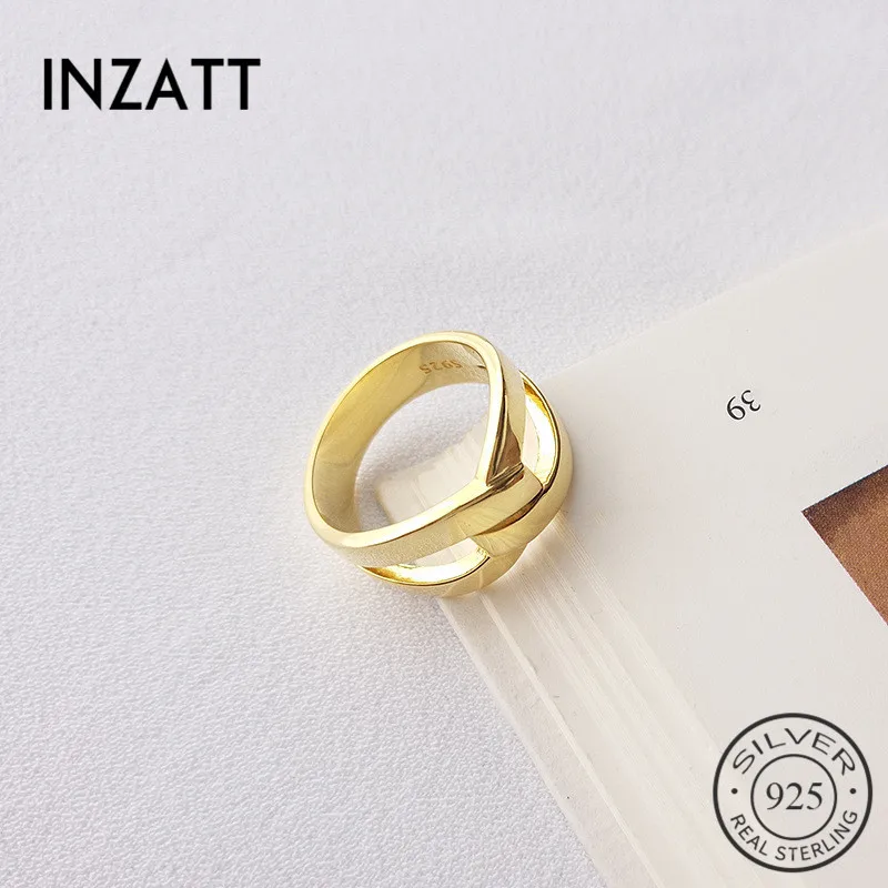 Женское кольцо с крестом INZATT из серебра 925 пробы неправильной формы вечерние