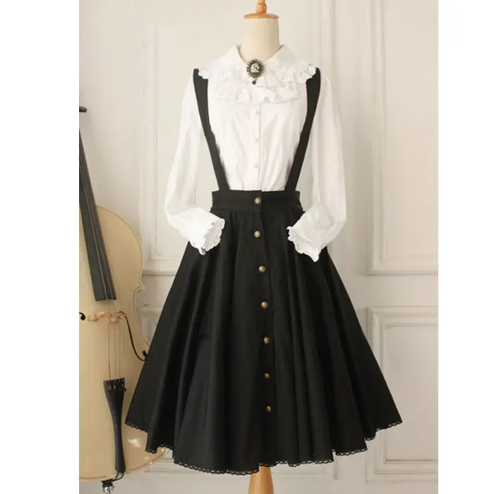 Custom Tailored ~ Vintage Women's Jumper Skirt Gothic A line Skater Skirt Plus Size Button Down Midi Skirt