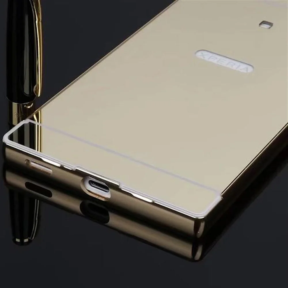 Для sony Xperia XA1 чехол Роскошный Алюминиевый металлический каркас зеркальная