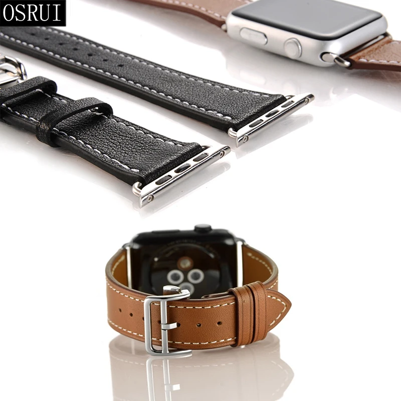Ремешок для apple watch band 42 мм 38 correa iwatch 44 40 4 3 2 раскладной кожаный браслет с пряжкой
