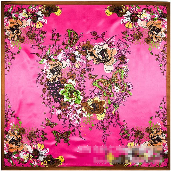 Продажа Flash 90*90 см квадратный шелковый шарф для женщин большой размер ручная