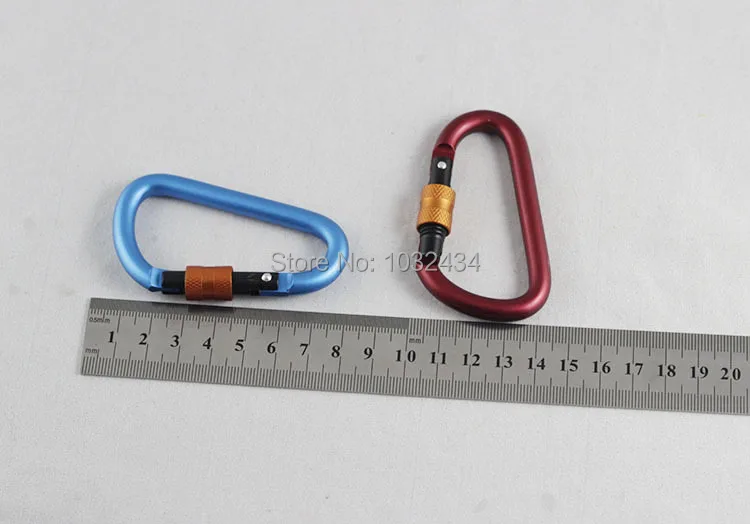 

1200 pcs/lot Aluminum Carabiner D-Ring Key Chain Clip Hook Free Shipping