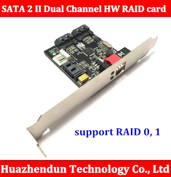 Высокое качество 2 порта внутренняя SATA II двухканальная HW RAID-карта Поддержка RAID0 0/1