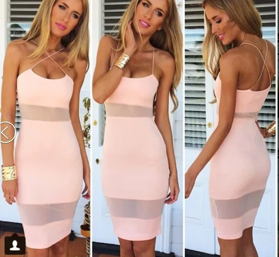 Платье облегающее модели взрыва dot шитьё ремни плотные TC0005 | Женская одежда