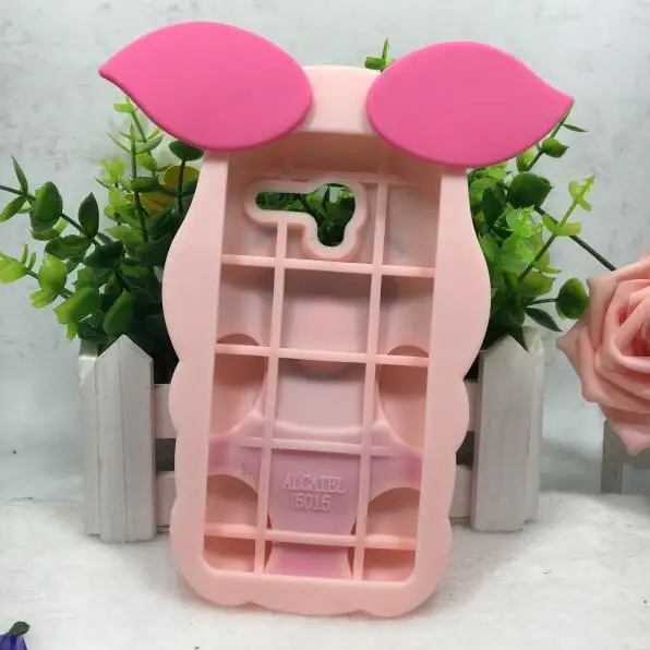 Soft Silicone 3D Cover For Alcatel Pop 3 5025 5.5inch Pink Pig Case for One Touch POP C9 C7 C5 | Мобильные телефоны и