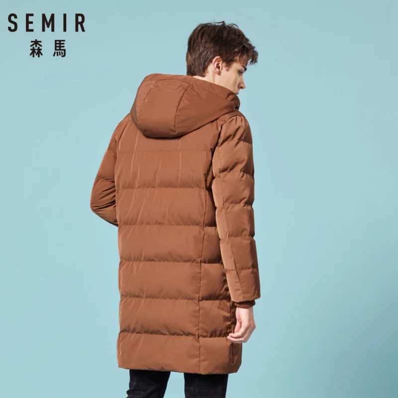 SEMIR Для мужчин стеганая пальто с капюшоном застежкой молнией и пуховое
