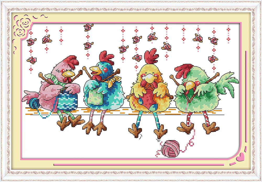 Домашний декор Китайская вышивка крестиком Печатный холст Мультяшные наборы для