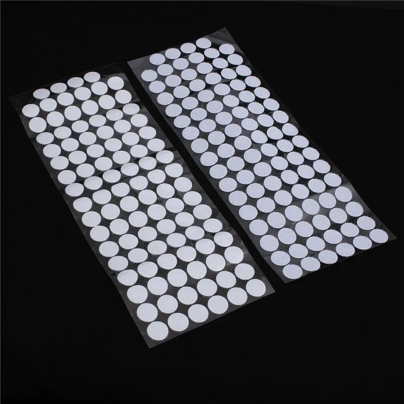 Proster 100 pairs Hook and Loop Dots Self Adhesive 2cm Nylon Fabric White Coins Sticky Back Fastening dots hook loop tape |