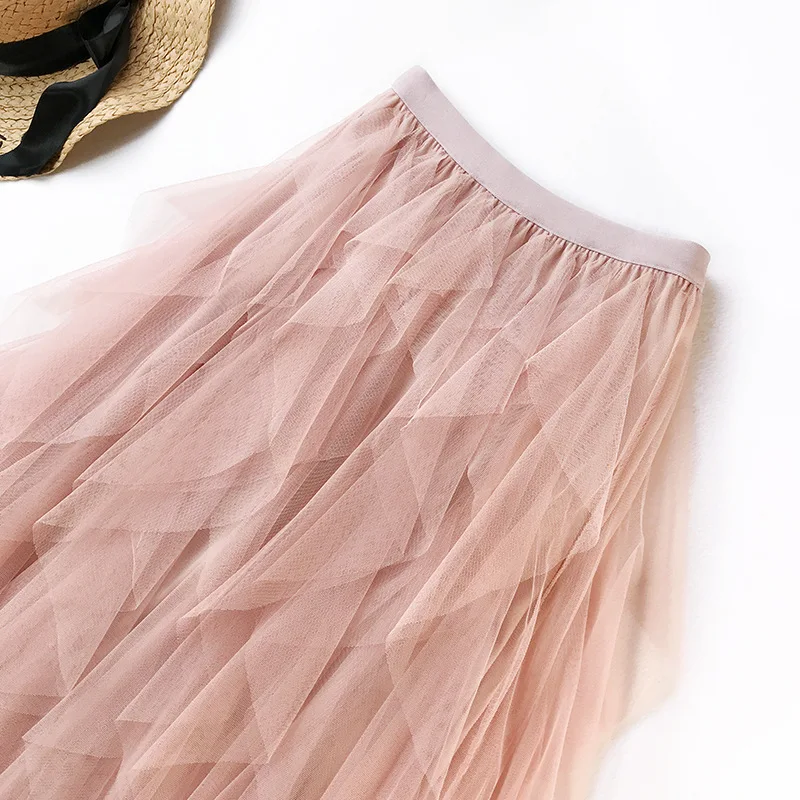 2019 Летняя женская Boho белая длинная юбка с оборкой высокой посадкой женские
