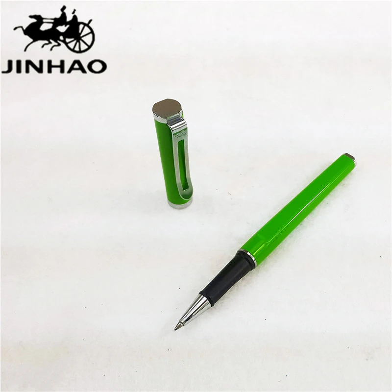 1 шт./лот JINHAO 799 Ролика Шариковая Ручка Jinhao Зеленый Ручки Серебро Клип Школьные