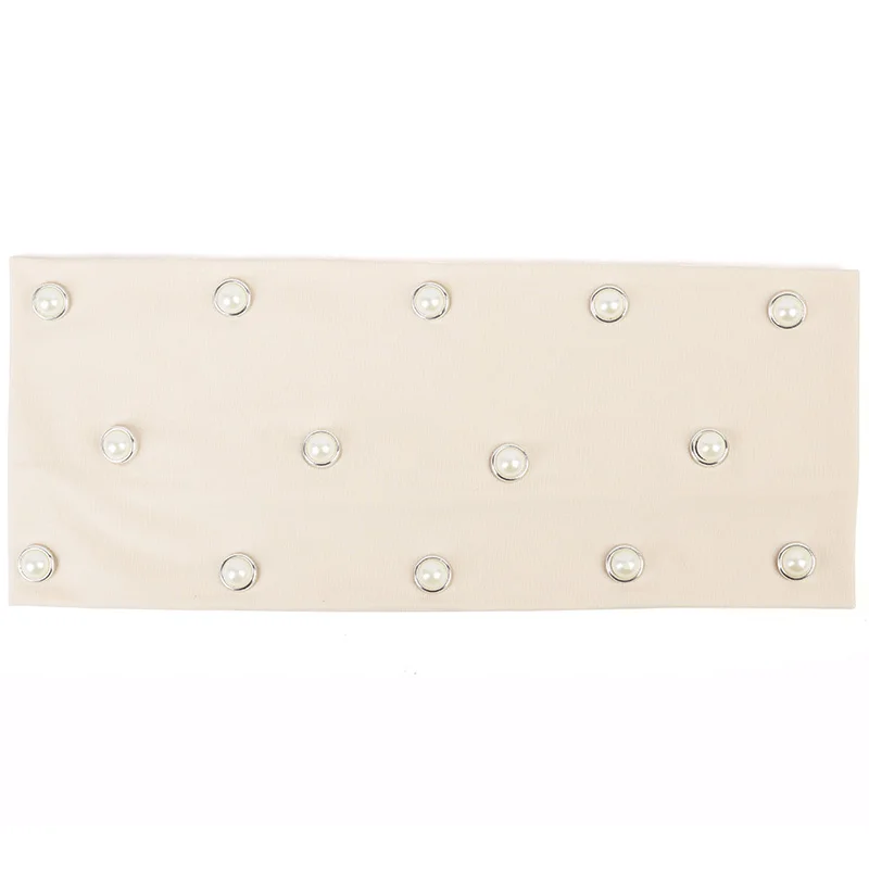 Beige Silver Geebro/Новинка года, весенне-летние модные женские повязки на голову, жемчужные широкие мягкие хлопковые женские повязки для волос, плоские аксессуары для волос DD735 - Цвет: Beige Silver
