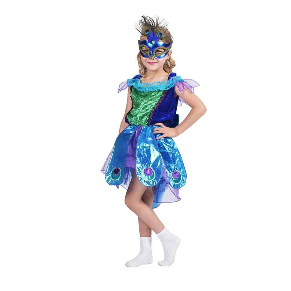 

Flowers Peacock Costume for Girls Tutu Dress Dance Ball Gown Kids Party Dresses for Wedding Birthday Princess Girl Dress