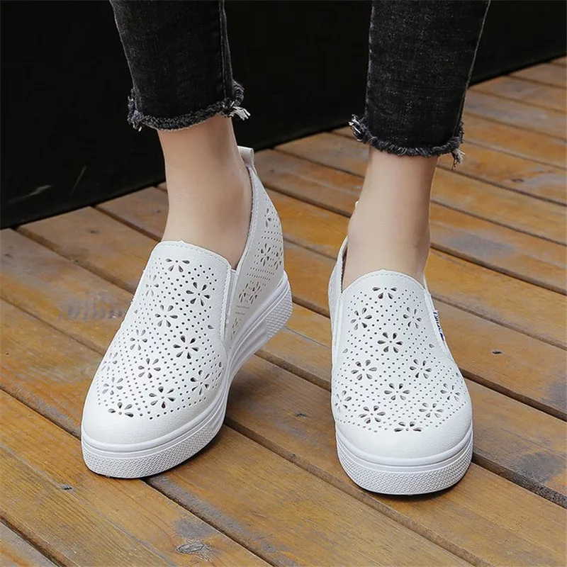 Женские Дышащие лоферы на плоской платформе повседневная легкая прогулочная