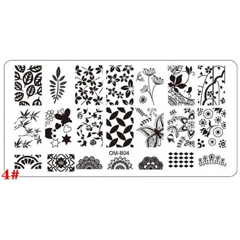 Прямоугольный штамповочный шаблон 12*6 см цветы бабочки листья дизайн