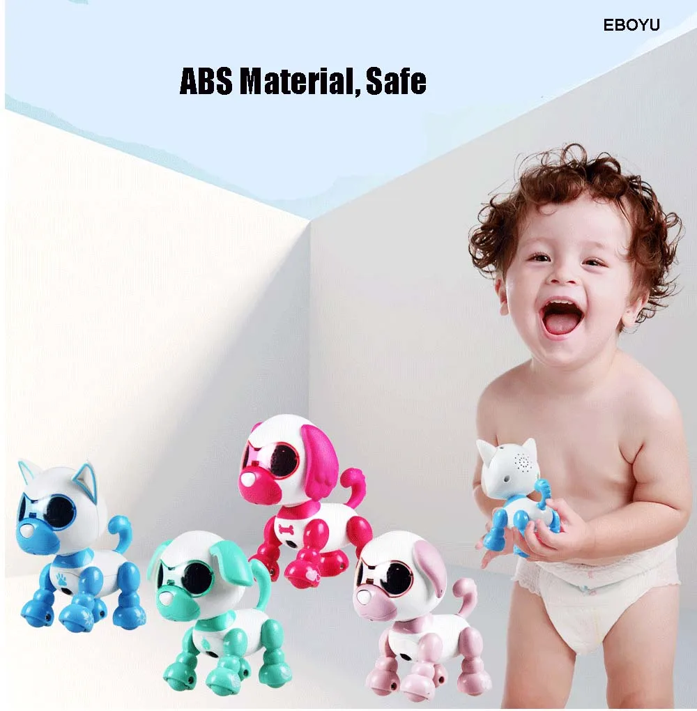 EBOYU Cute Smart Dog UInteractive Smart Puppy Robot Dog со светодиодный звуком и глазами