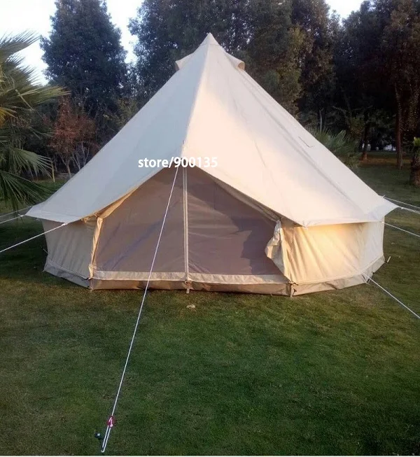 3m cotton bell tent 3 м 4 м 5 м 6 м водонепроницаемый хлопковый холст колокольчик палатка роскошный Glamping Палатка для семьи - Цвет: 3m cotton bell tent