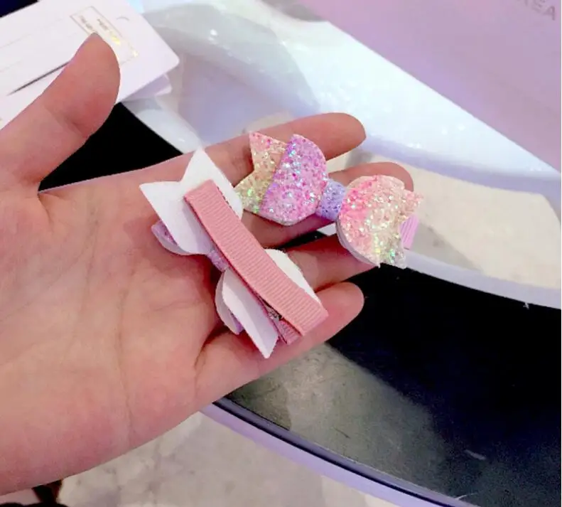 

2.36 inch Glitter hair bow clips, Rainbow Glitter Bow Hair Clip Girls Hair Accessories hair bows 3 Set U Pick