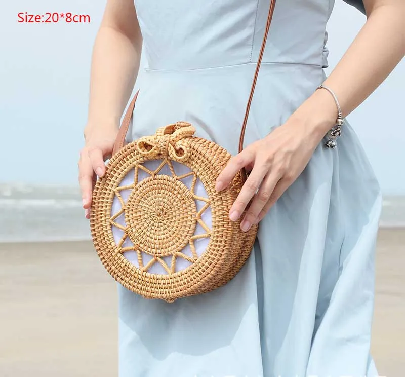 LAZYLIFE соломенные сумки 2019 круглая женская летняя сумка из ротанга плетеные